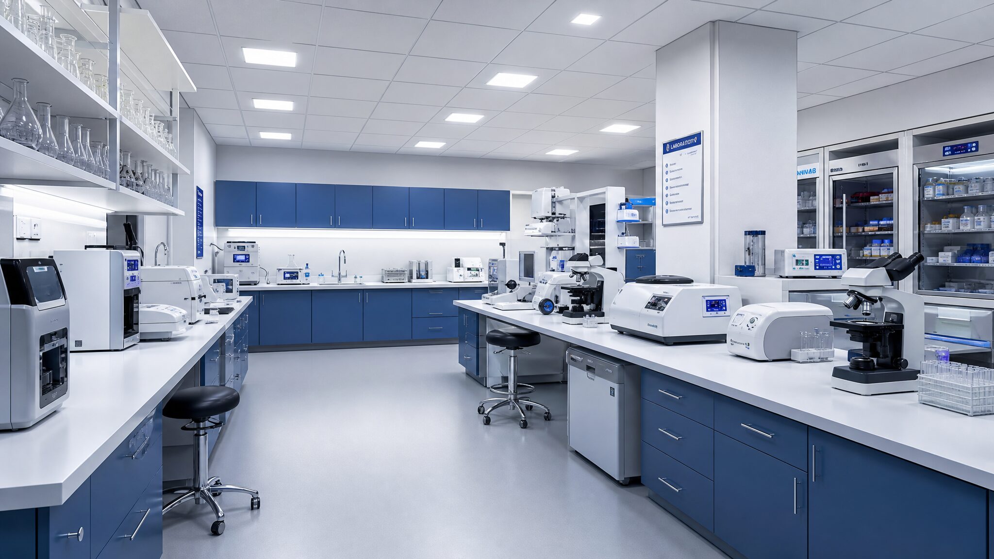 Modern clinical laboratory with professional equipment